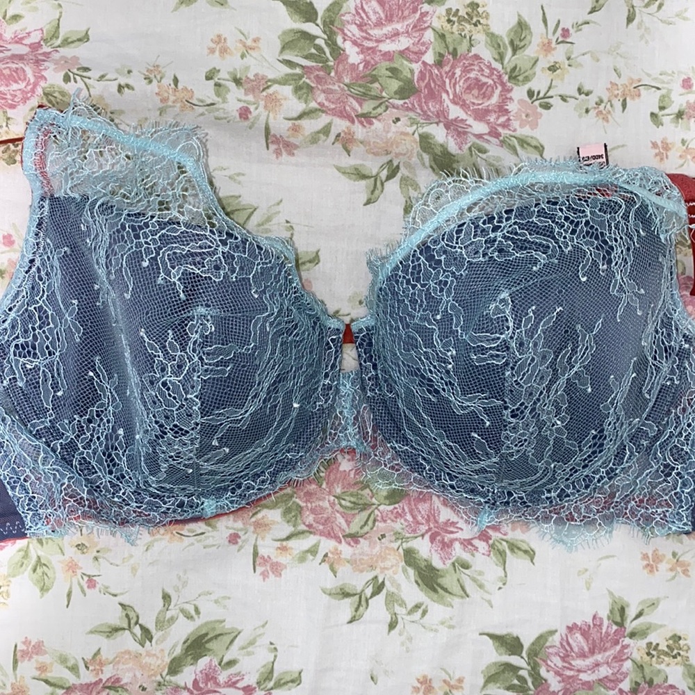 victoria’s secret blue lace bra